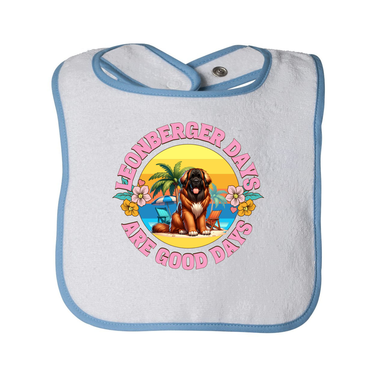 Infant Contrast Trim Terry Bib - WagALotBowWow