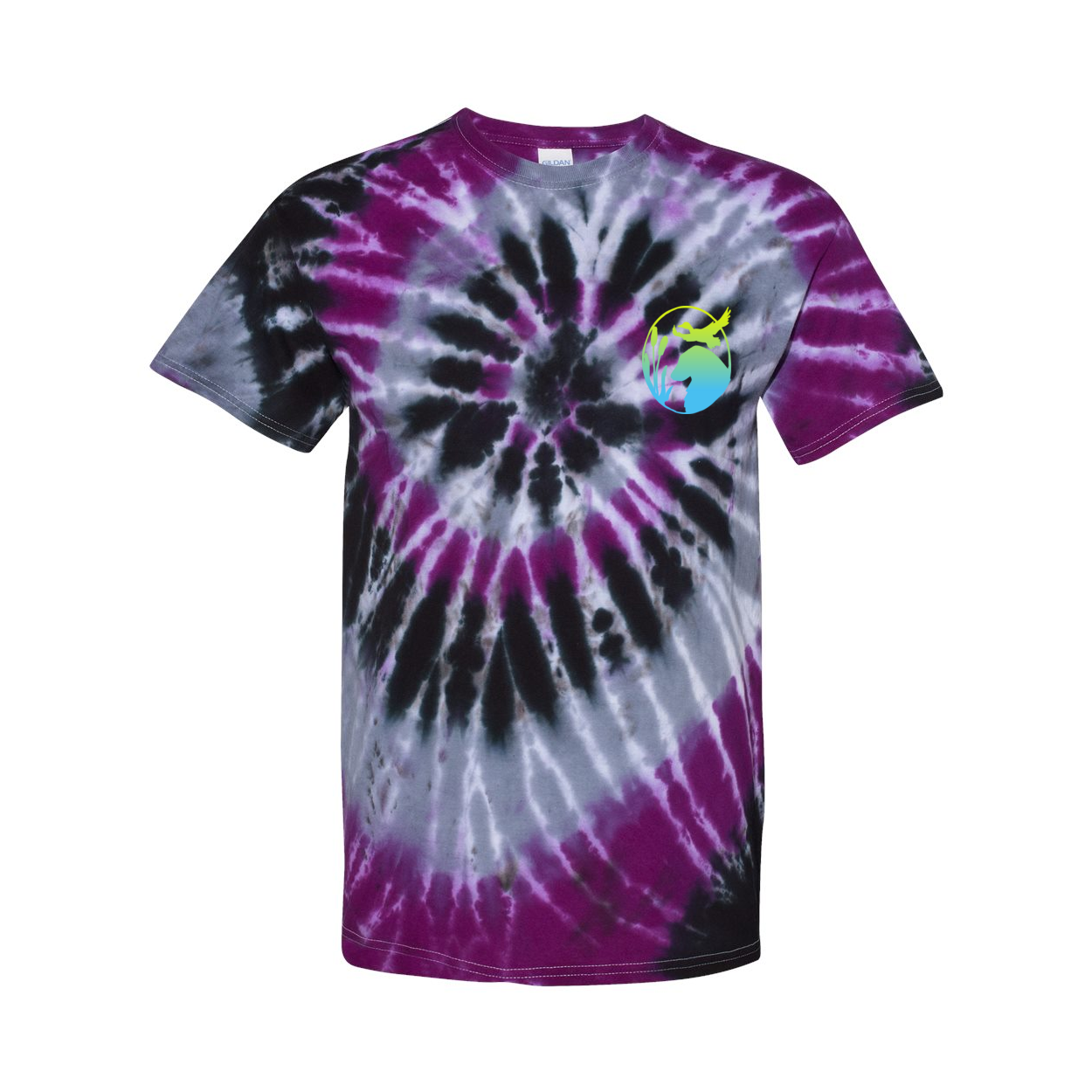 Flatty Life Front/Bac Spiral Tie-Dyed T-Shirt - WagALotBowWow