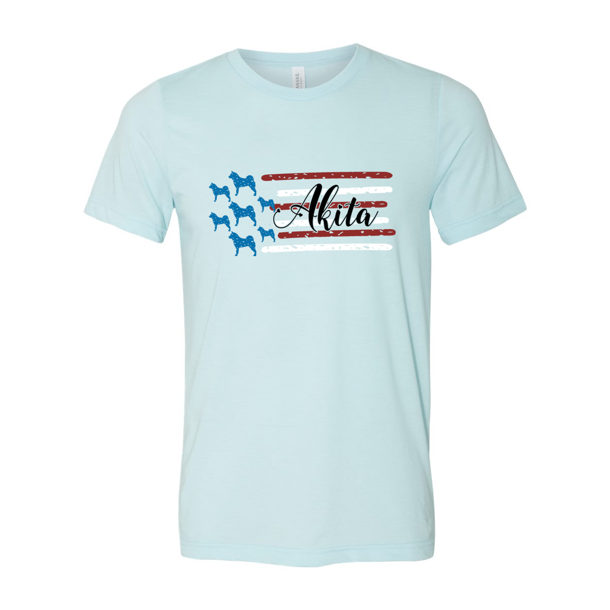 Akita Distressed Flag Black - WagALotBowWow