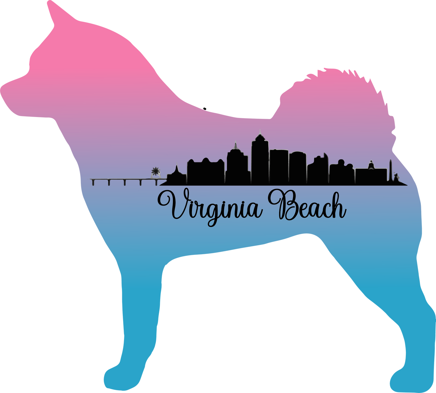 VA Beach Akita Bubble-free stickers - WagALotBowWow