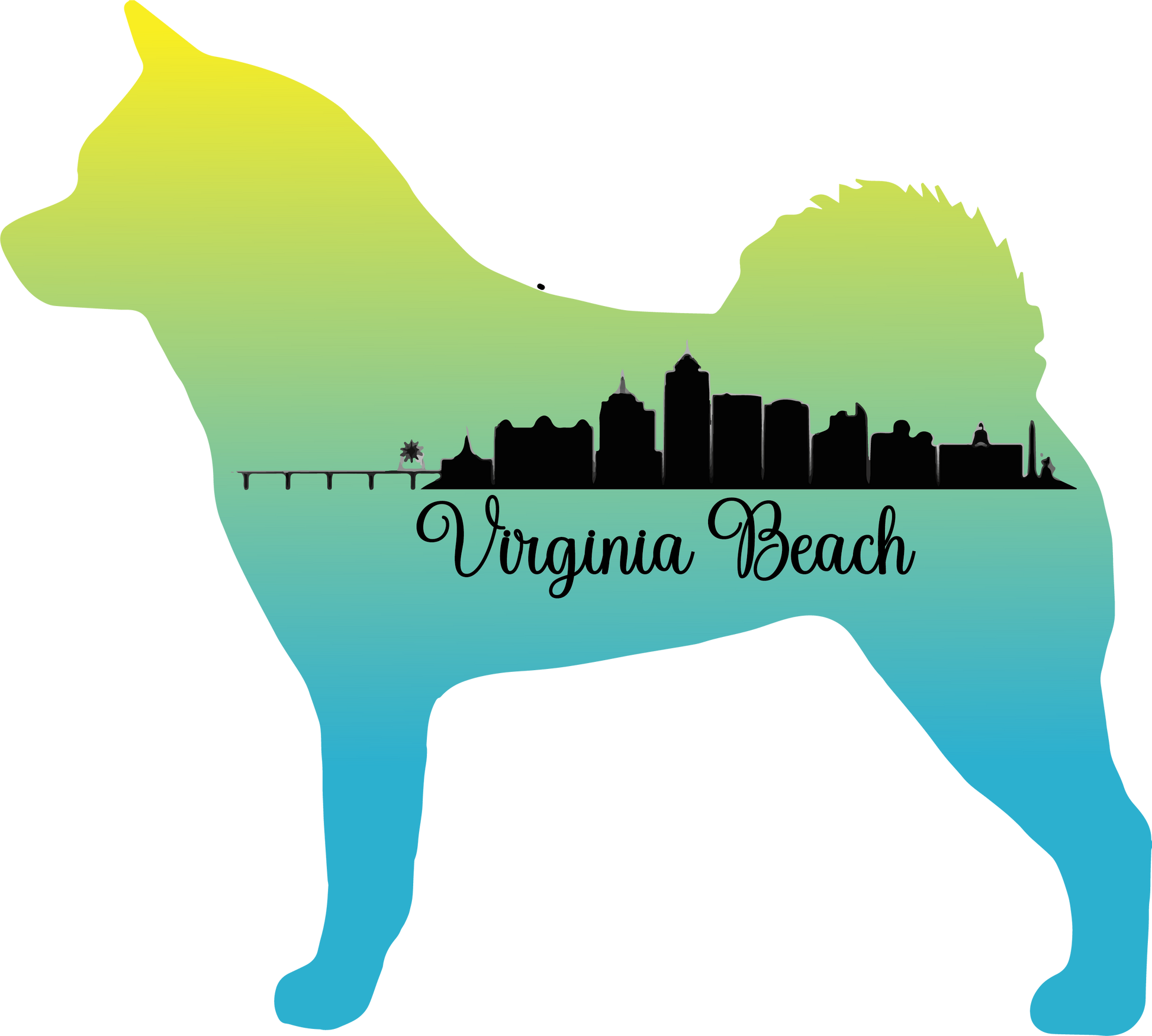 VA Beach Akita Bubble-free stickers - WagALotBowWow