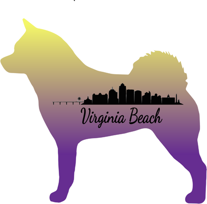 VA Beach Akita Bubble-free stickers - WagALotBowWow