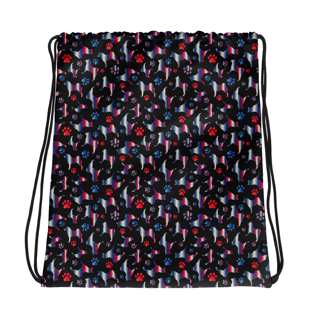 Akita Paw Drawstring bag - WagALotBowWow