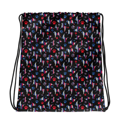 Akita Paw Drawstring bag - WagALotBowWow
