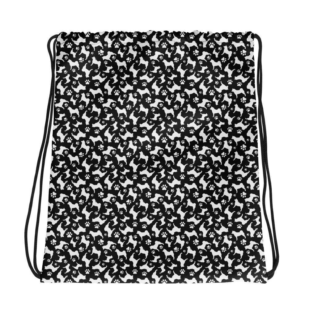 Akita Paw Drawstring bag - WagALotBowWow