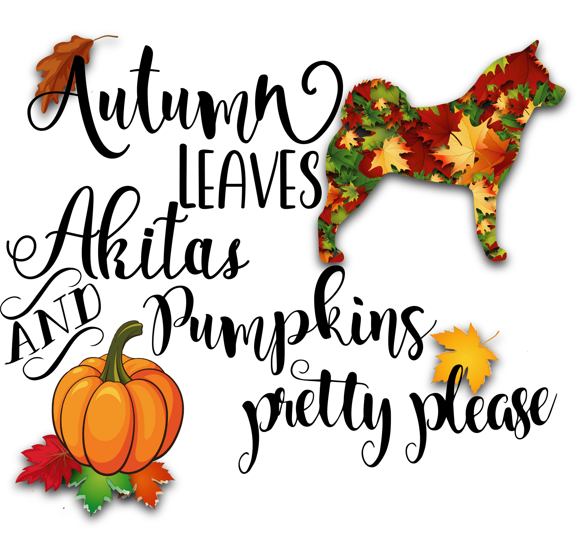 Autumn Akita BLK Cotton Long Sleeve T-Shirt - WagALotBowWow