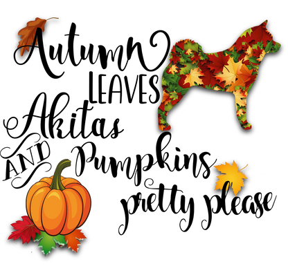 Autumn Akita BLK Cotton Long Sleeve T-Shirt - WagALotBowWow