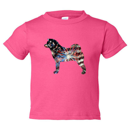 Patriotic Akita Rabbit Skins Unisex Toddler Cotton Jersey Tee - WagALotBowWow