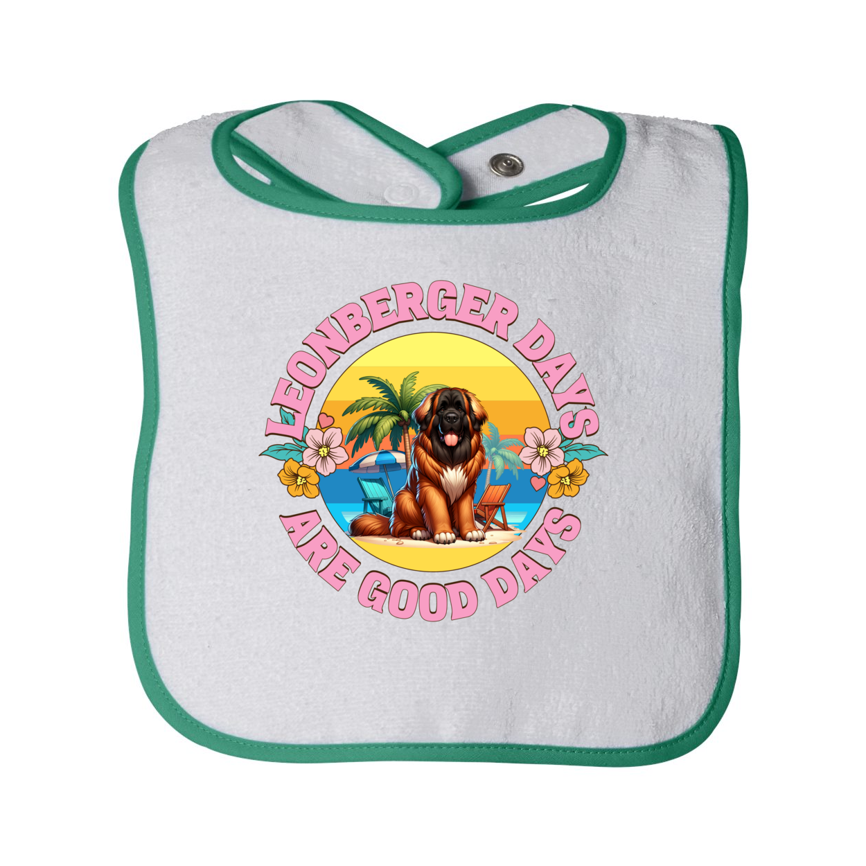 Infant Contrast Trim Terry Bib - WagALotBowWow