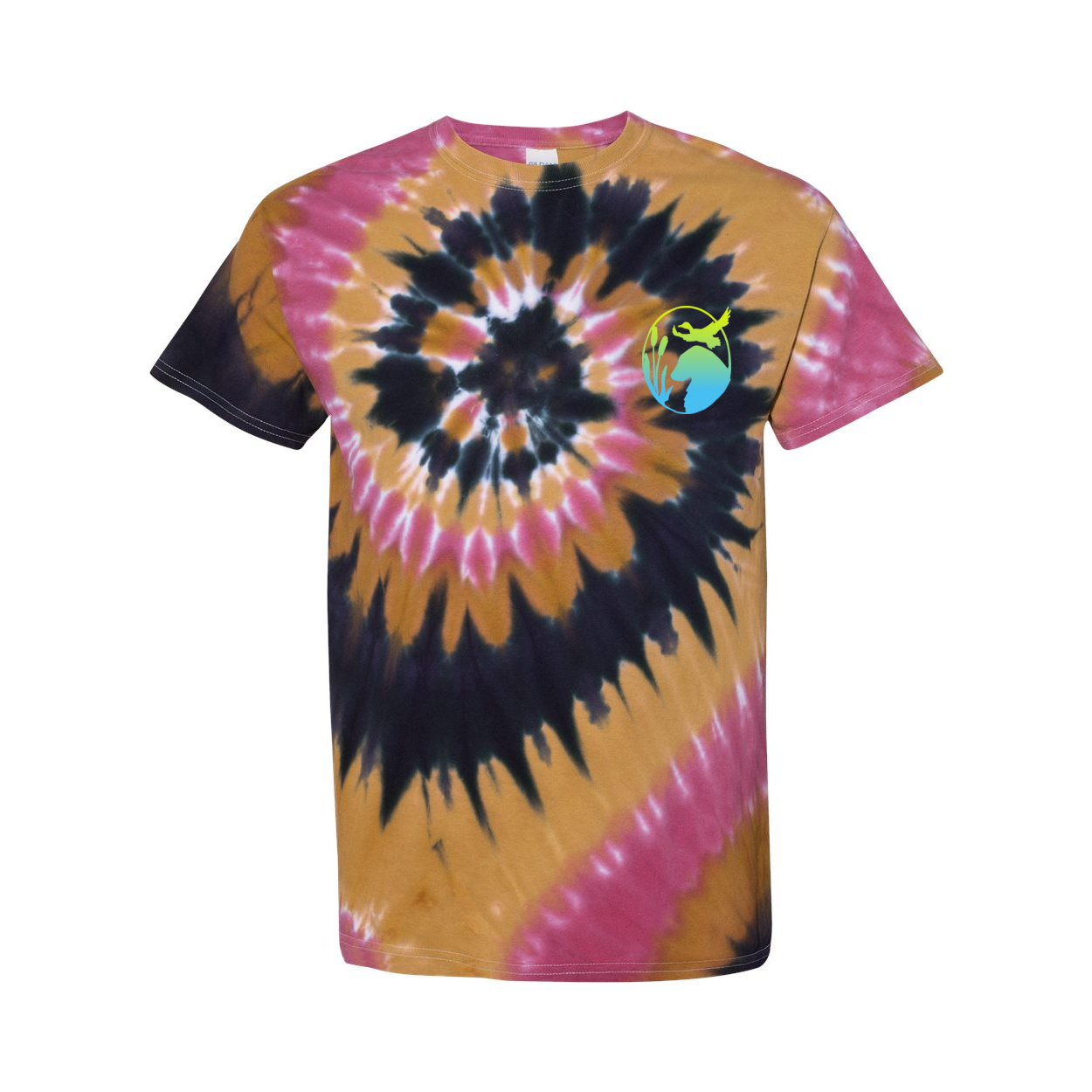 Flatty Life Front/Bac Spiral Tie-Dyed T-Shirt - WagALotBowWow