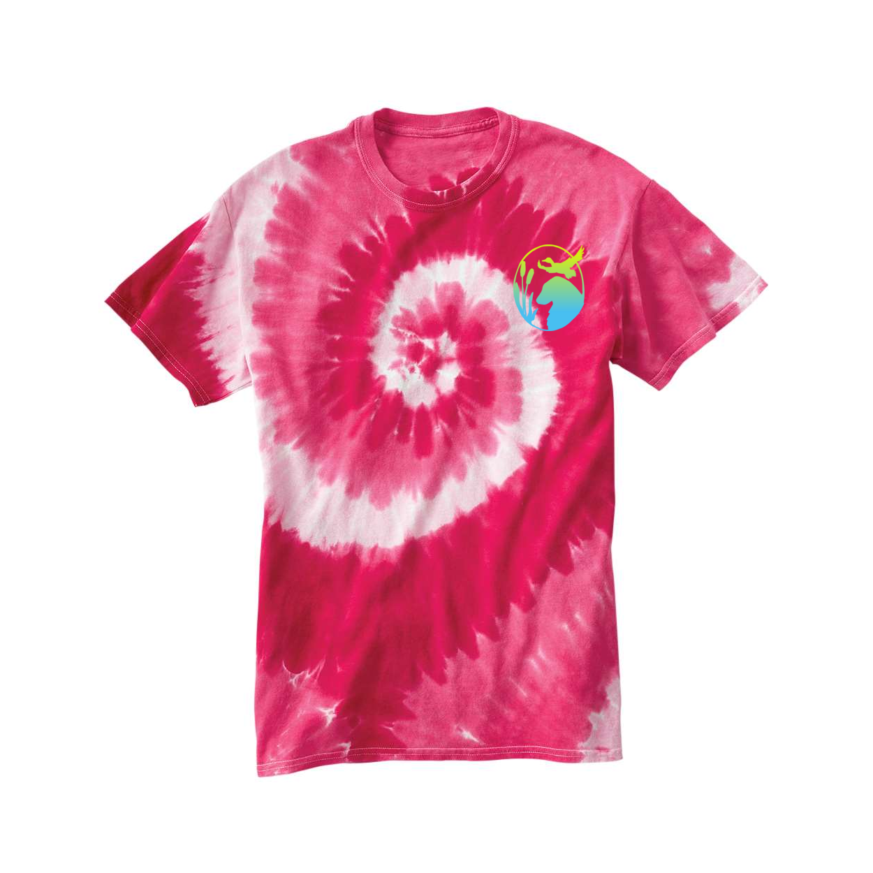 Flatty Life Front/Bac Spiral Tie-Dyed T-Shirt - WagALotBowWow