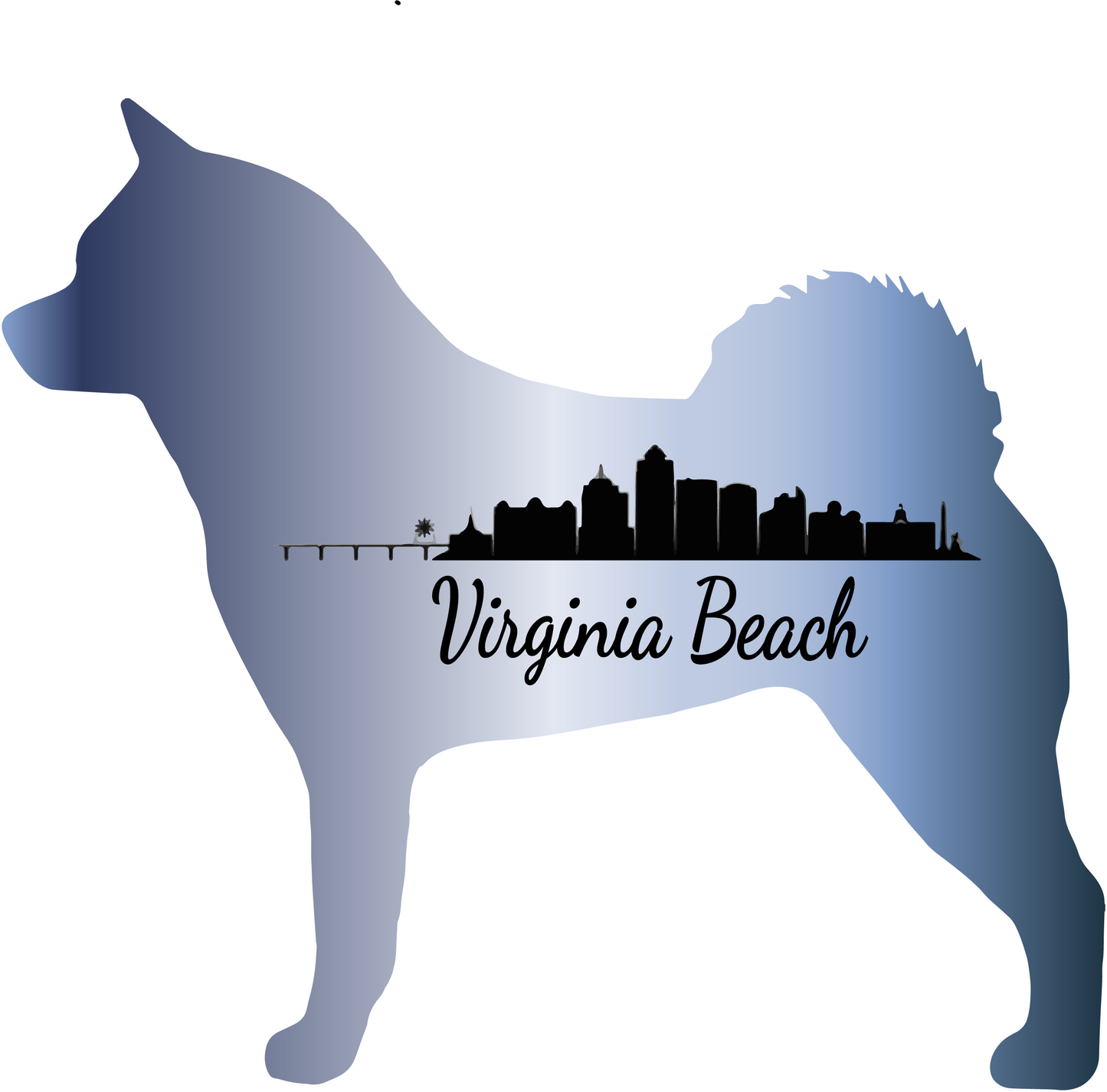 VA Beach Akita Bubble-free stickers - WagALotBowWow