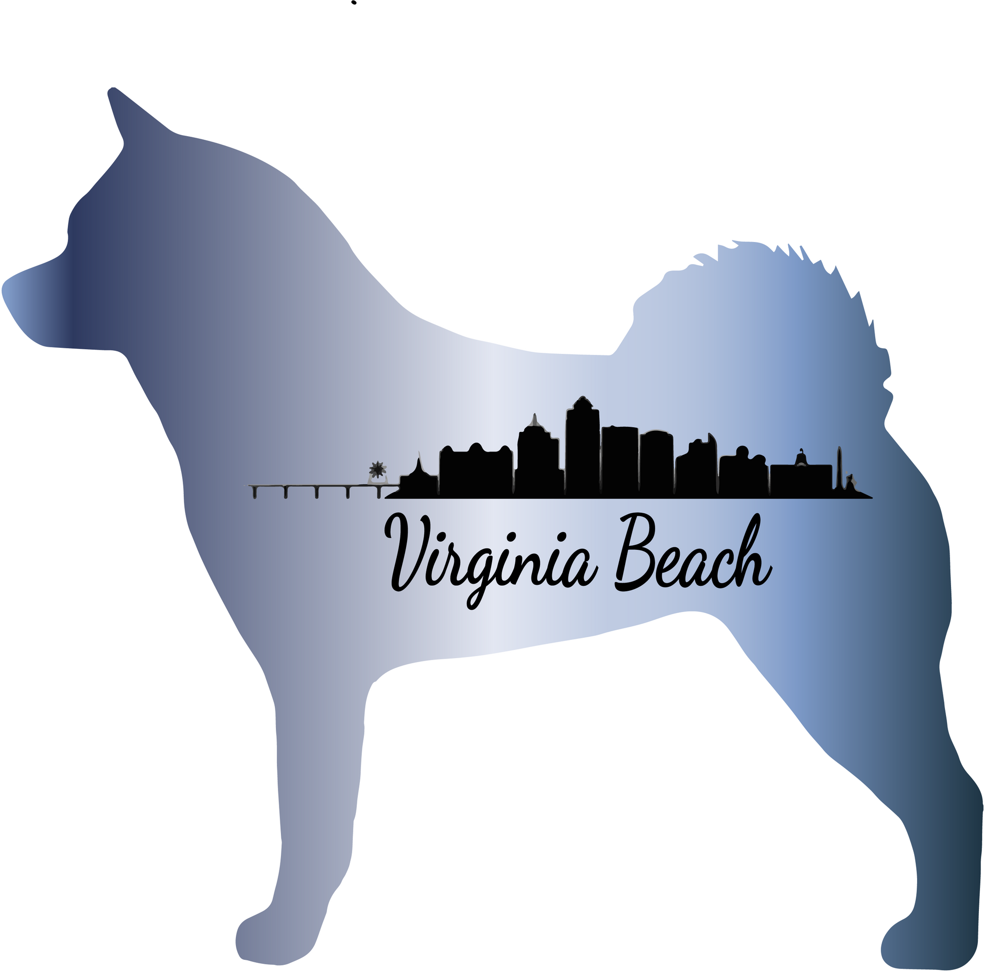 VA Beach Akita Bubble-free stickers - WagALotBowWow