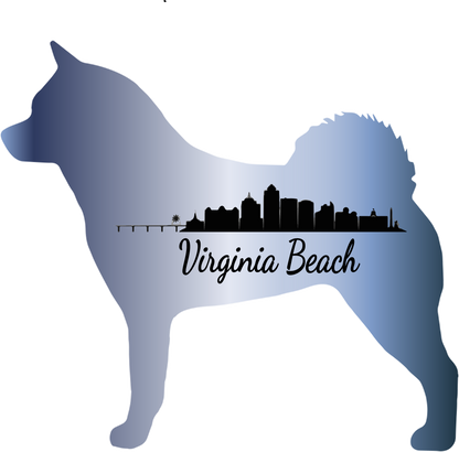 VA Beach Akita Bubble-free stickers - WagALotBowWow