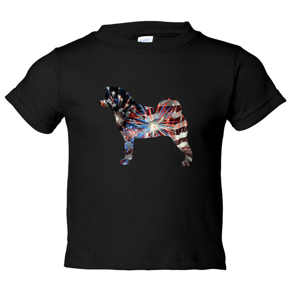 Patriotic Akita Rabbit Skins Unisex Toddler Cotton Jersey Tee - WagALotBowWow