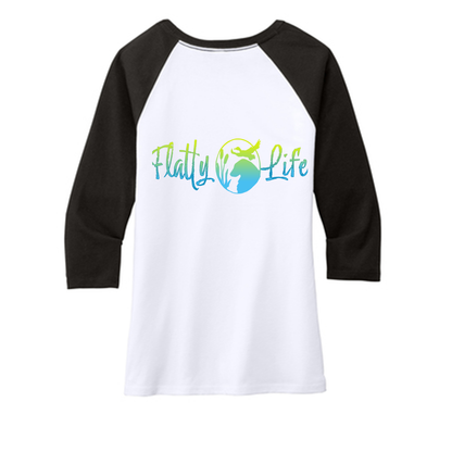 Flatty Life 3/4-Sleeve Raglan - WagALotBowWow