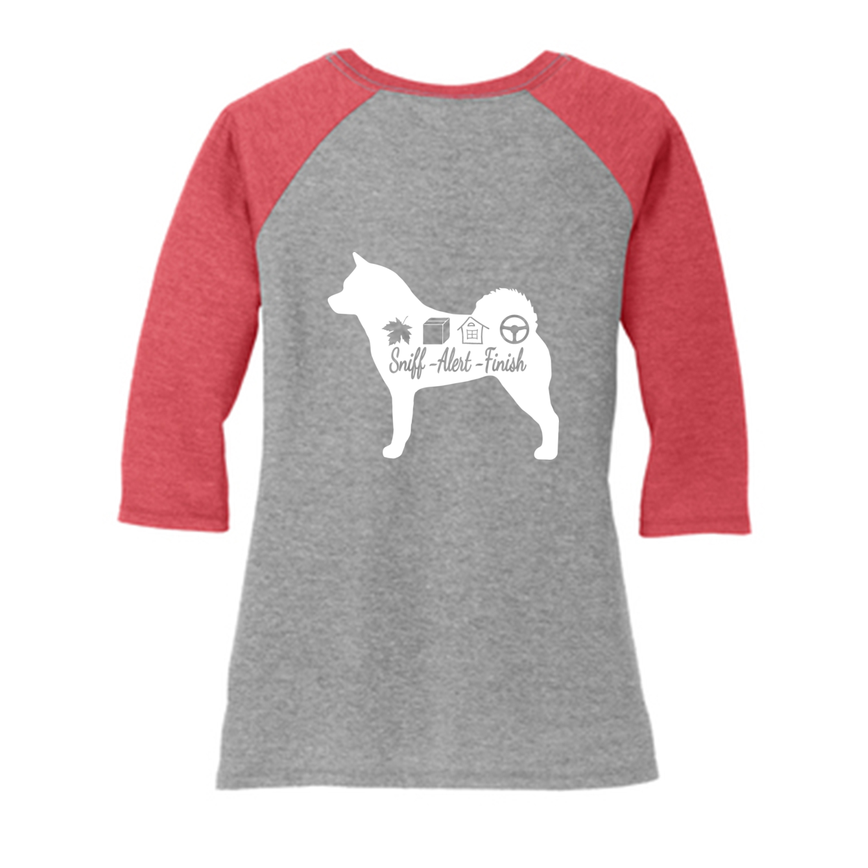 Akita Scent F/B 3/4-Sleeve Raglan - WagALotBowWow