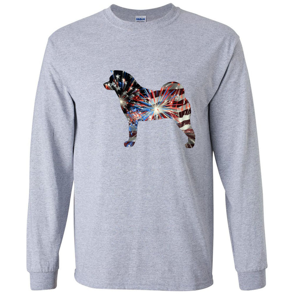 Patriotic Akita Gildan Unisex Ultra Cotton Long Sleeve T-Shirt - WagALotBowWow