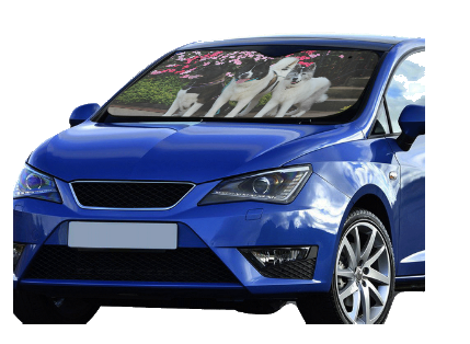 Custom Car Shade 1 Piece - WagALotBowWow