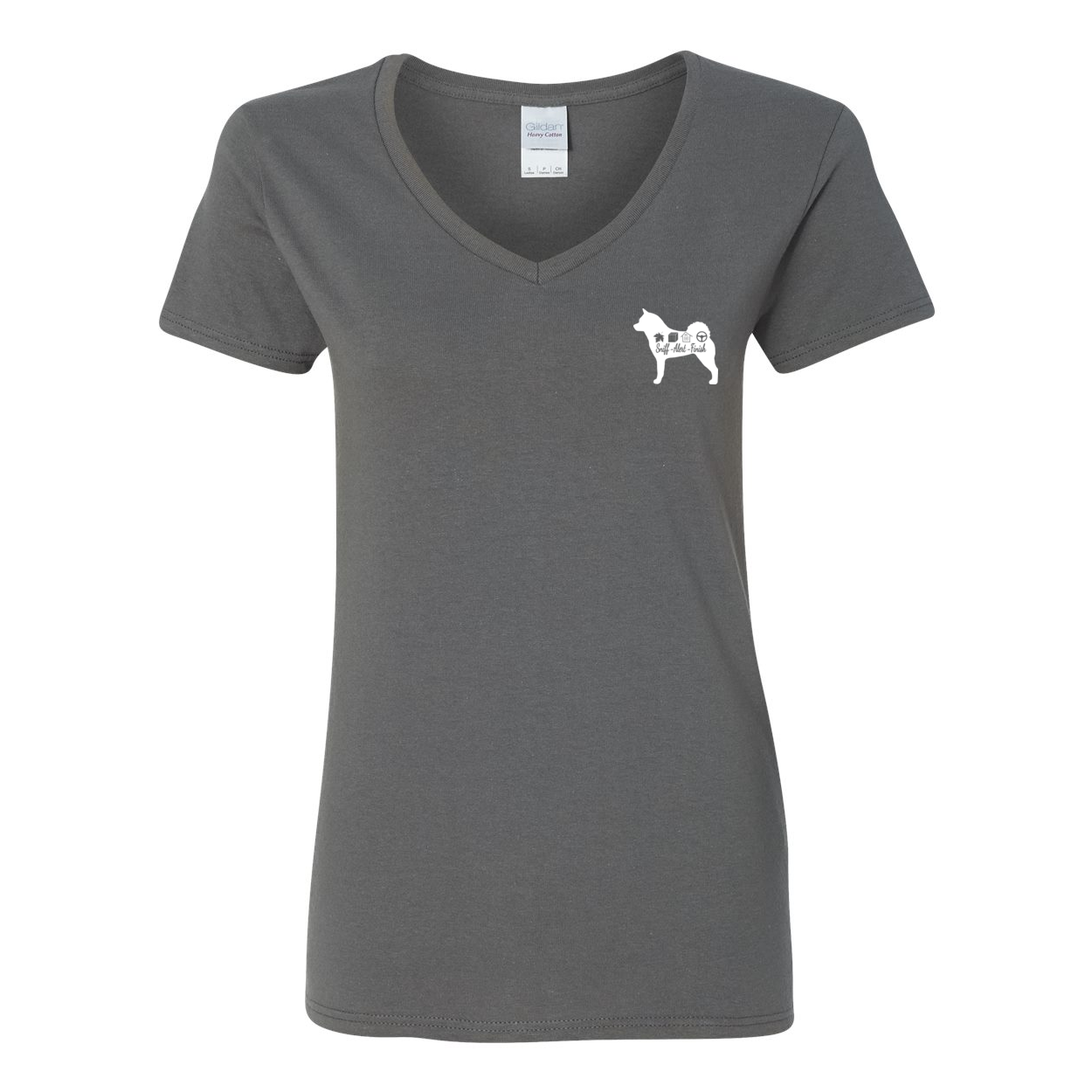 Akita Scent F/B Women's V-Neck T-Shirt - WagALotBowWow