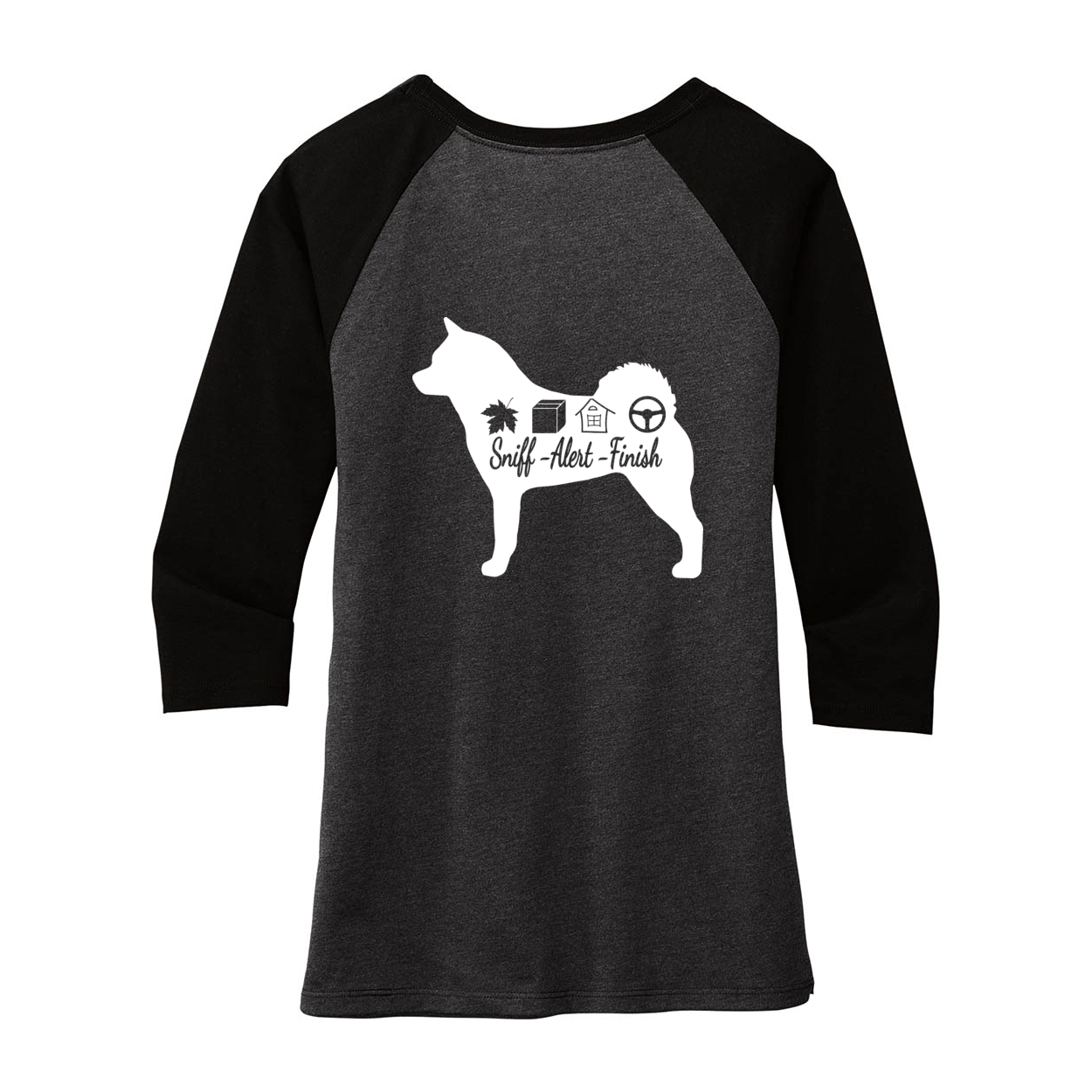 Akita Scent F/B 3/4-Sleeve Raglan - WagALotBowWow