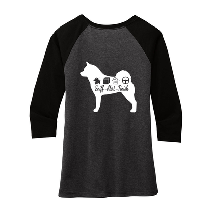 Akita Scent F/B 3/4-Sleeve Raglan - WagALotBowWow