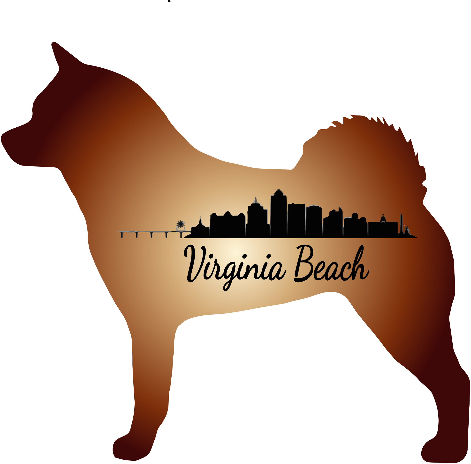 VA Beach Akita Bubble-free stickers - WagALotBowWow