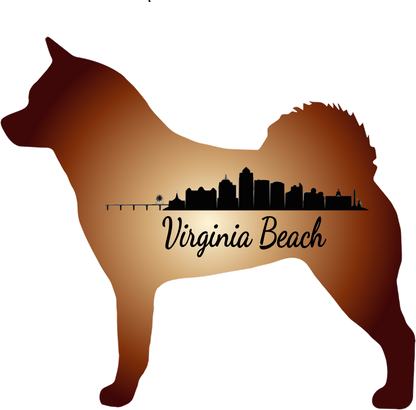 VA Beach Akita Bubble-free stickers - WagALotBowWow