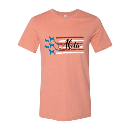 Akita Distressed Flag Black - WagALotBowWow