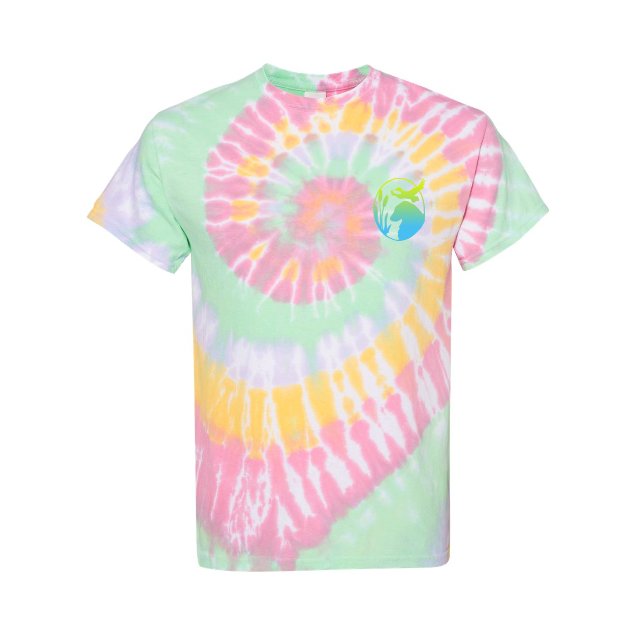 Flatty Life Front/Bac Spiral Tie-Dyed T-Shirt - WagALotBowWow