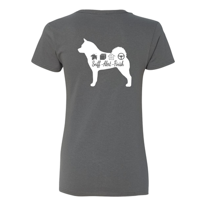 Akita Scent F/B Women's V-Neck T-Shirt - WagALotBowWow