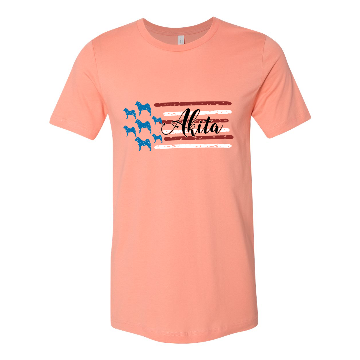 Akita Distressed Flag Black - WagALotBowWow