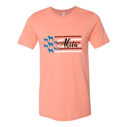 Akita Distressed Flag Black - WagALotBowWow