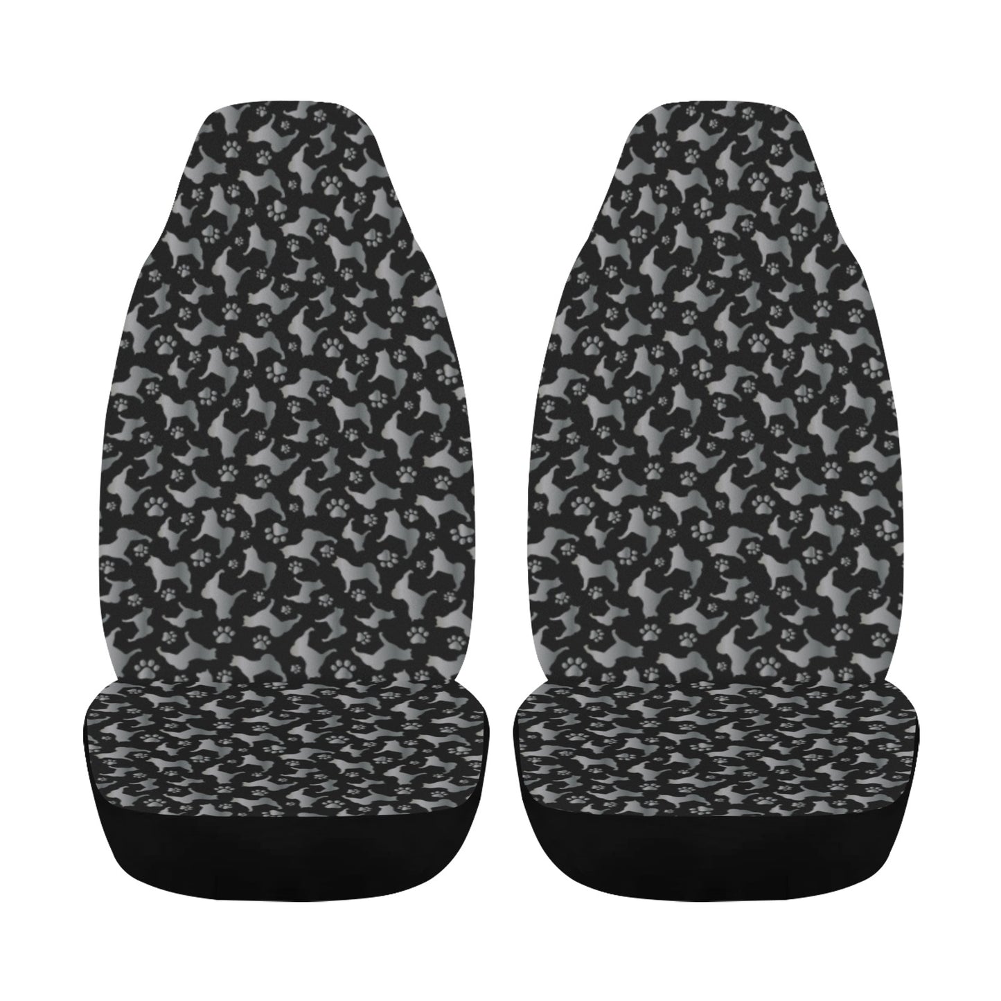 Akita Silhouette & Paw Car Seat Covers - WagALotBowWow
