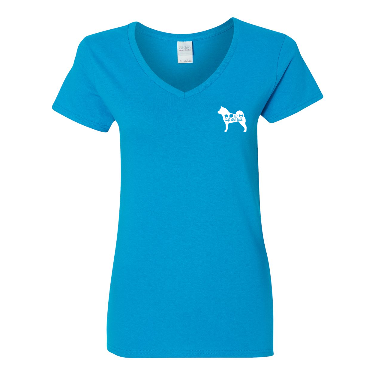 Akita Scent F/B Women's V-Neck T-Shirt - WagALotBowWow