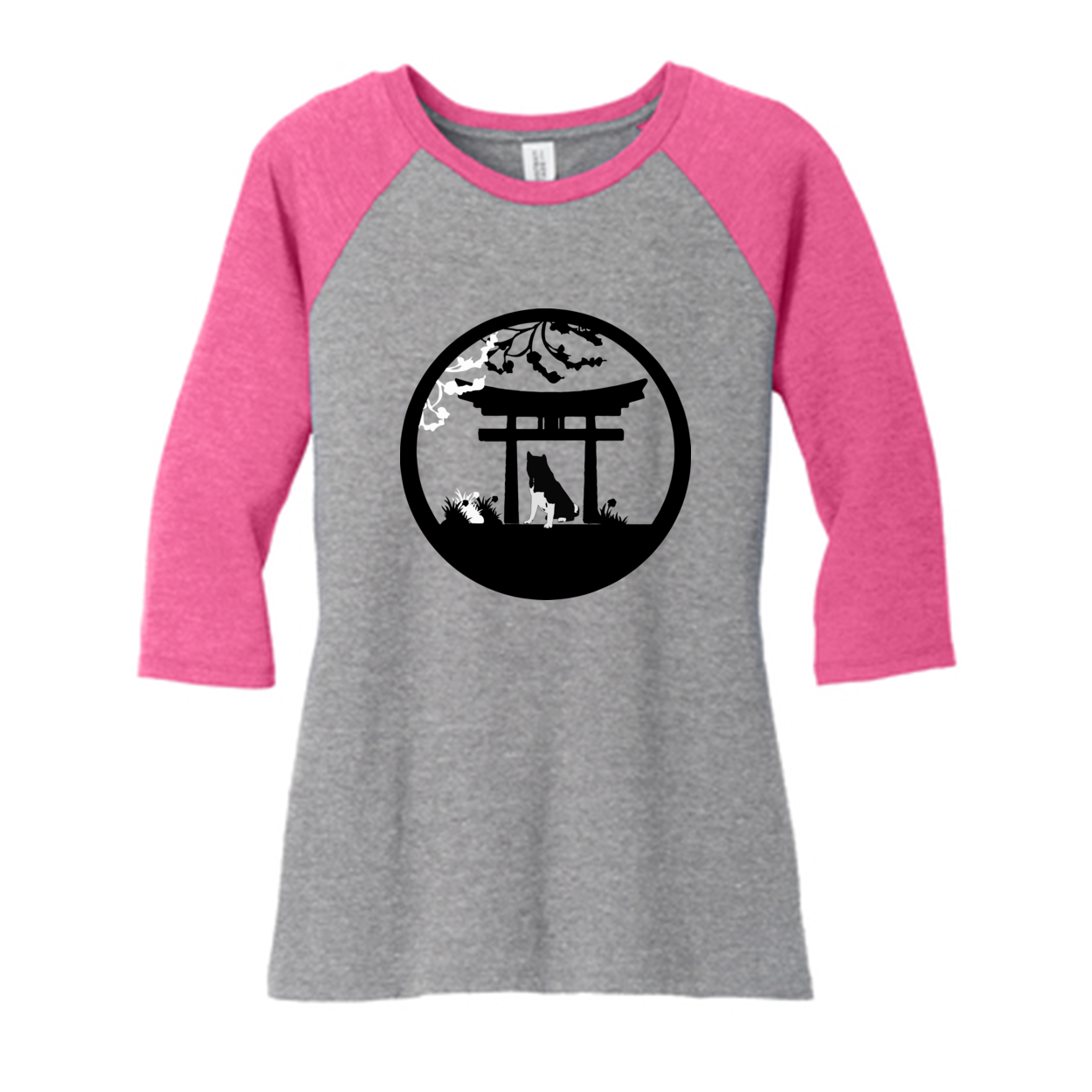 Akita Gate Three Quarter Raglan - WagALotBowWow