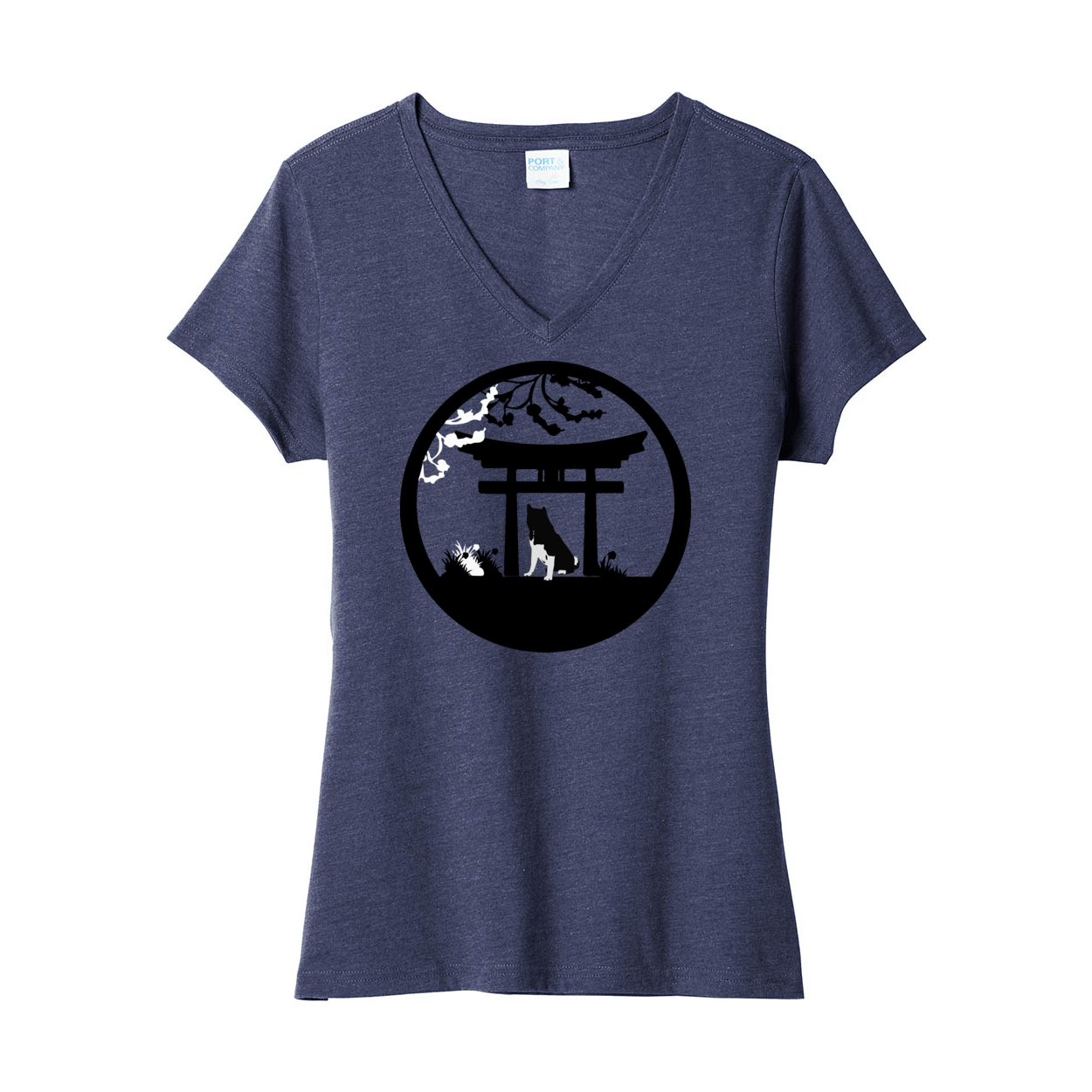 Akita Gate V-Neck Womens SS - WagALotBowWow