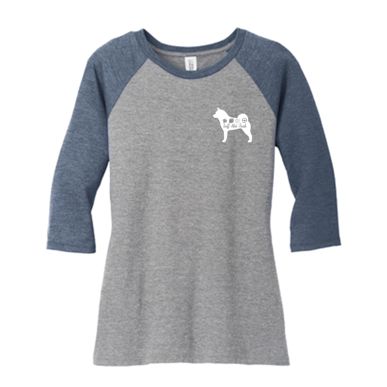 Akita Scent F/B 3/4-Sleeve Raglan - WagALotBowWow