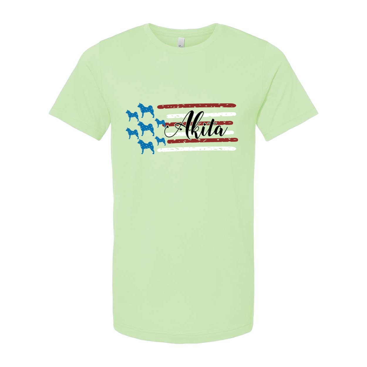 Akita Distressed Flag Black - WagALotBowWow