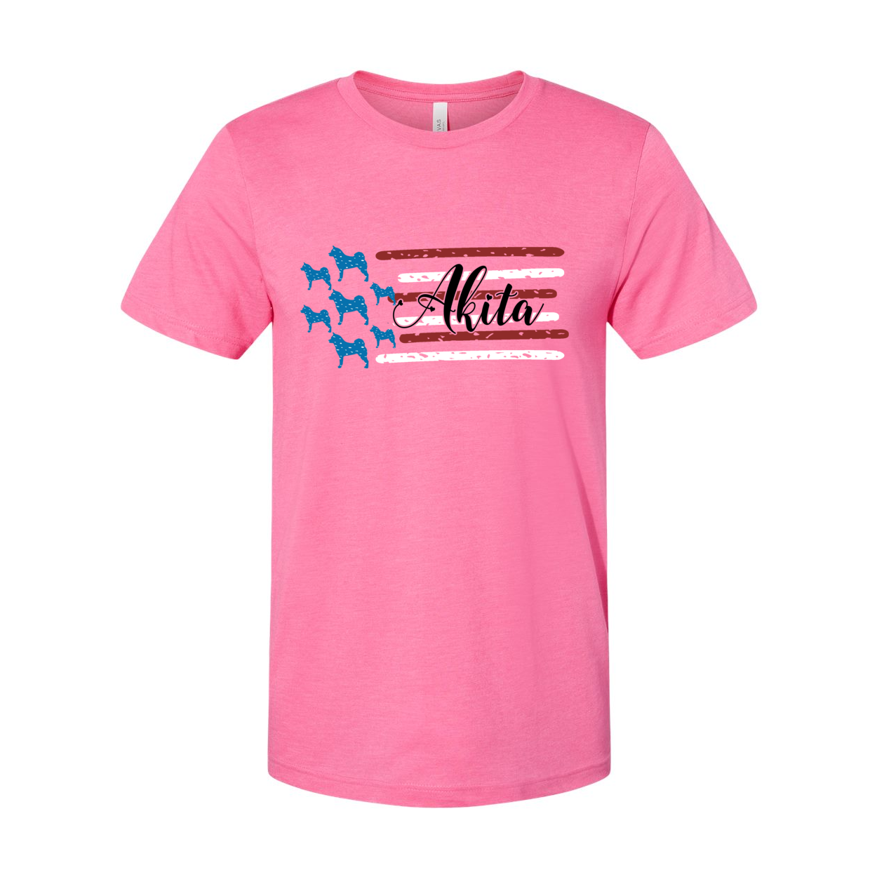 Akita Distressed Flag Black - WagALotBowWow