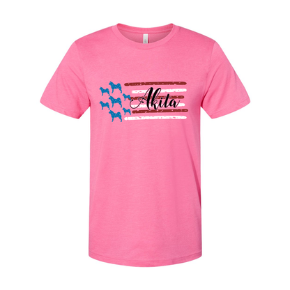 Akita Distressed Flag Black - WagALotBowWow