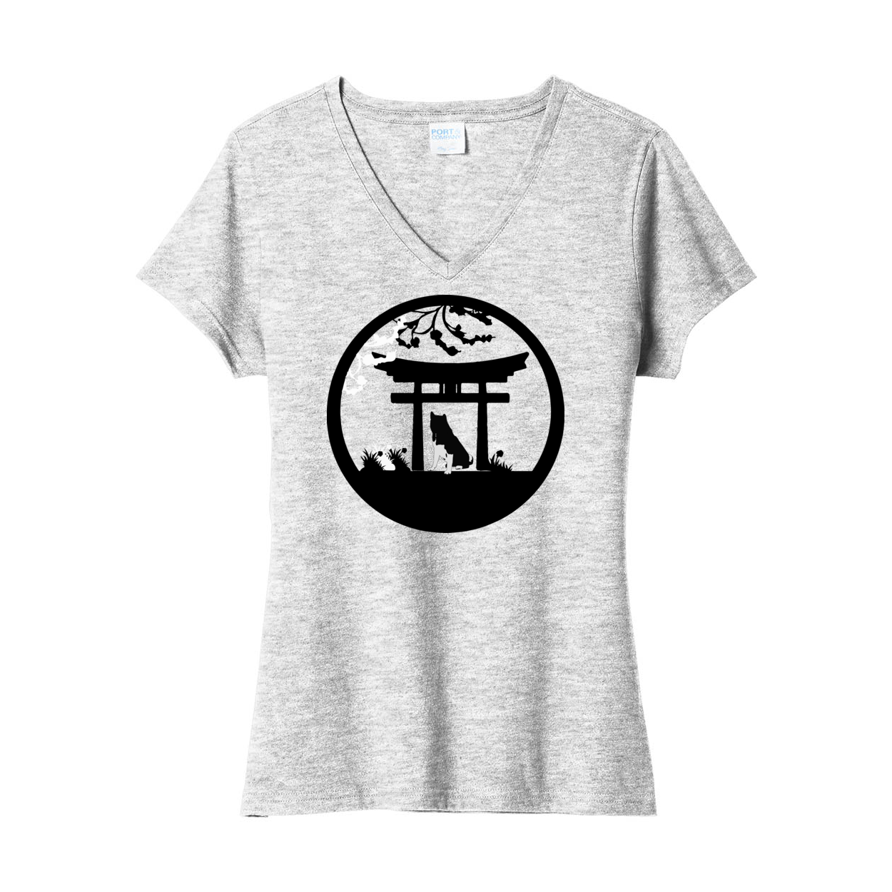 Akita Gate V-Neck Womens SS - WagALotBowWow