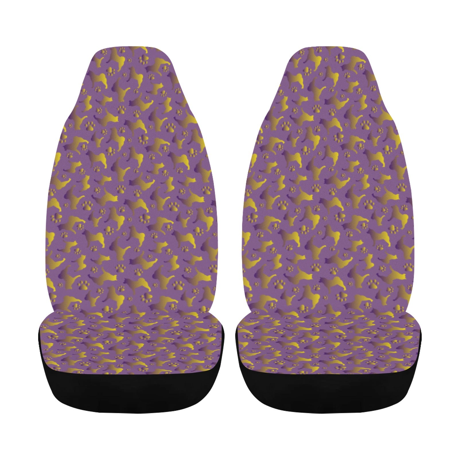 Akita Silhouette & Paw Car Seat Covers - WagALotBowWow