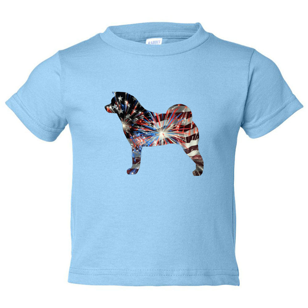 Patriotic Akita Rabbit Skins Unisex Toddler Cotton Jersey Tee - WagALotBowWow