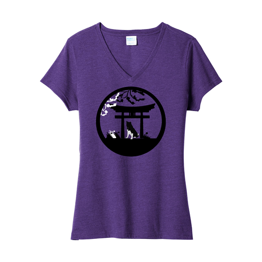 Akita Gate V-Neck Womens SS - WagALotBowWow