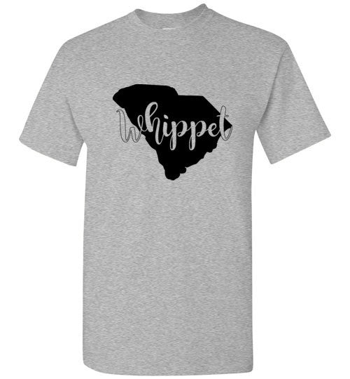 SC Whippet Gildan SS Unisex Adult & Youth Unisex TShirt Black Print - WagALotBowWow
