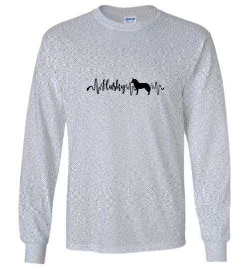 Husky Heartbeat Long Sleeve & Hoodie - WagALotBowWow