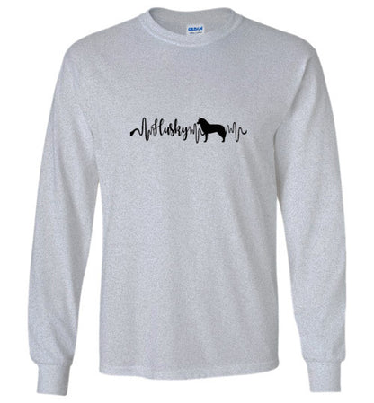 Husky Heartbeat Long Sleeve & Hoodie - WagALotBowWow