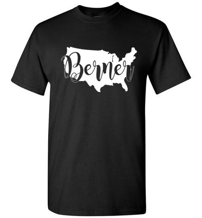 USA Berner Unisex Adult & Youth Gildan Short Sleeve T-Shirt White Print - WagALotBowWow
