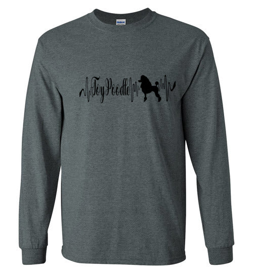 Toy Poodle Heartbeat Unisex Long Sleeve T-Shirt - WagALotBowWow